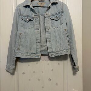 Pull and Bear Women’s Denim light wash jacket size M distressed